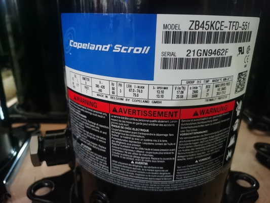 3 Schwarz-Farbe des Phase Copeland-Abkühlungs-Kompressor-12HP 121000BTU ZP143KCE-TFD