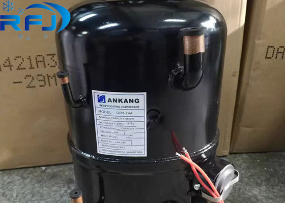 3.5 HP R404a QR3-74A Ankang Hermetischer Kolbenkühlkompressor für 220-380V 3PH 50Hz oder 380-460V 60Hz Anwendungen